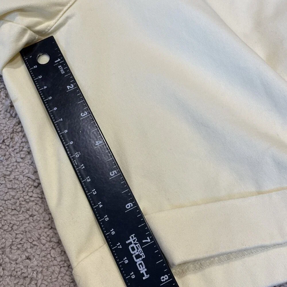 Charter Club Bermuda Twill Shorts Women's 14 Yellow Pleated Cuffed 100% Cotton